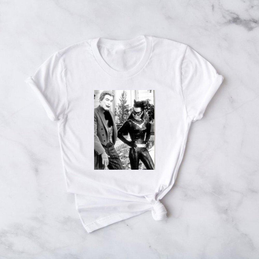 Catwoman Eartha Kitt Joker Retro Comic Villains Graphic T-Shirt